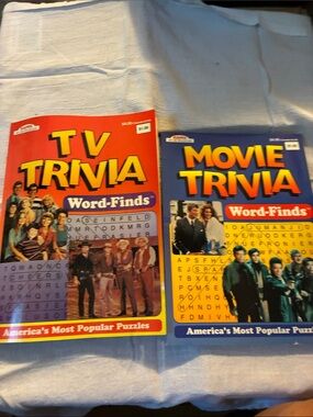 Vintage TV Trivia Word-Finds Puzzle Books Movies